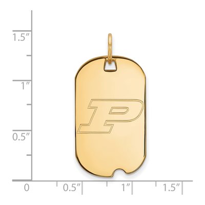 Purdue University Gold-Plated Sterling Silver Small Dog Tag Letter P Pendant – view 2