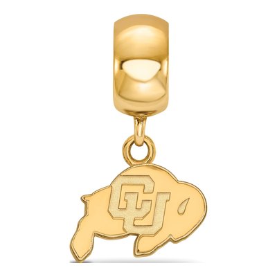 University of Colorado Gold-Plated Sterling Silver Extra Small CU Buffaloes Dangle Bead – view 3