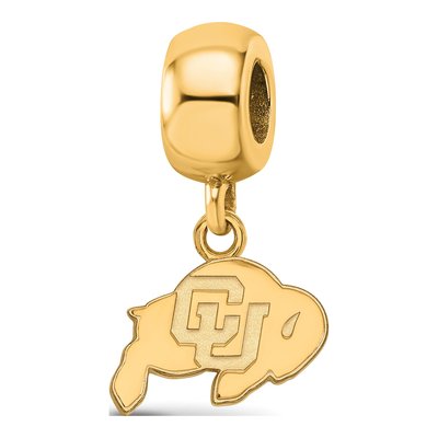 University of Colorado Gold-Plated Sterling Silver Extra Small CU Buffaloes Dangle Bead