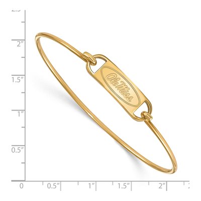 University of Mississippi Gold-Plated Sterling Silver Ole Miss Wire Bangle Bracelet – view 2
