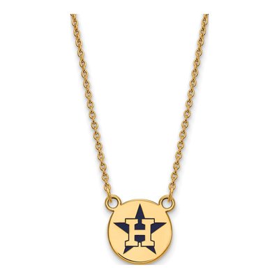 Houston Astros Gold-Plated Sterling Silver Small Enamel Necklace