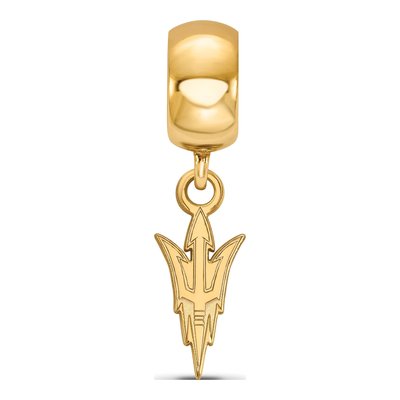Arizona State University Gold-Plated Sterling Silver Pitchfork Small Dangle Bead – view 3