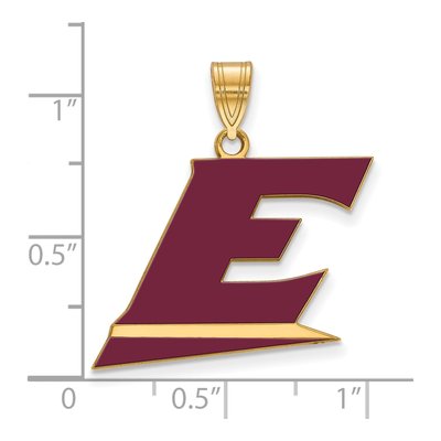 Eastern Kentucky University Gold-Plated Sterling Silver Large Letter E Pendant – view 2
