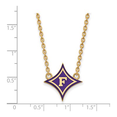 Furman University Gold-Plated Sterling Silver Large Enameled Pendant Necklace – view 2