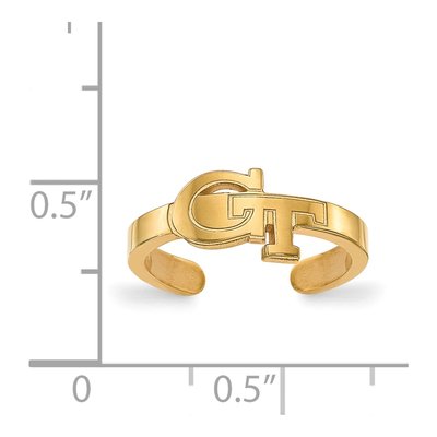 Georgia Institute of Technology Gold-Plated Sterling Silver Tech G-T Toe Ring – view 5