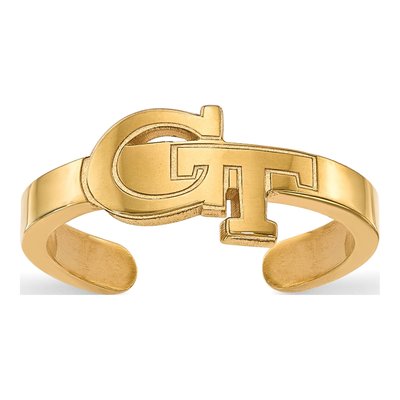 Georgia Institute of Technology Gold-Plated Sterling Silver Tech G-T Toe Ring