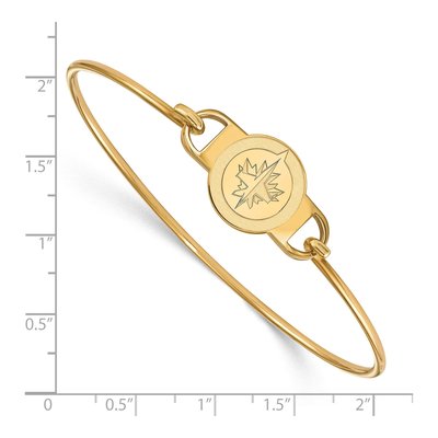 Winnipeg Jets Gold-Plated Sterling Silver Wire Bangle Bracelet – view 2