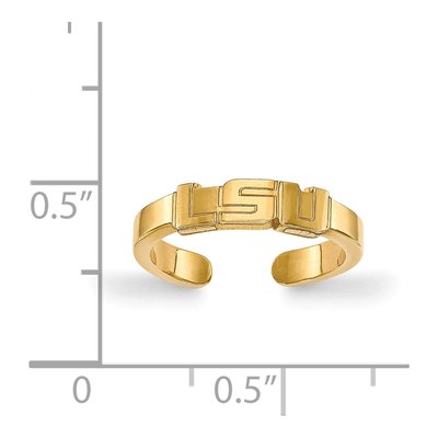 Louisiana State University Gold-Plated Sterling Silver LSU Toe Ring – view 5