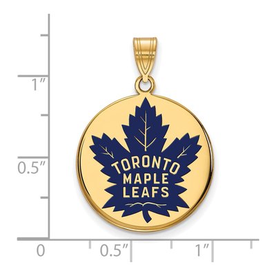 Toronto Maple Leafs Gold-Plated Sterling Silver Large Enamel Disc Pendant – view 2