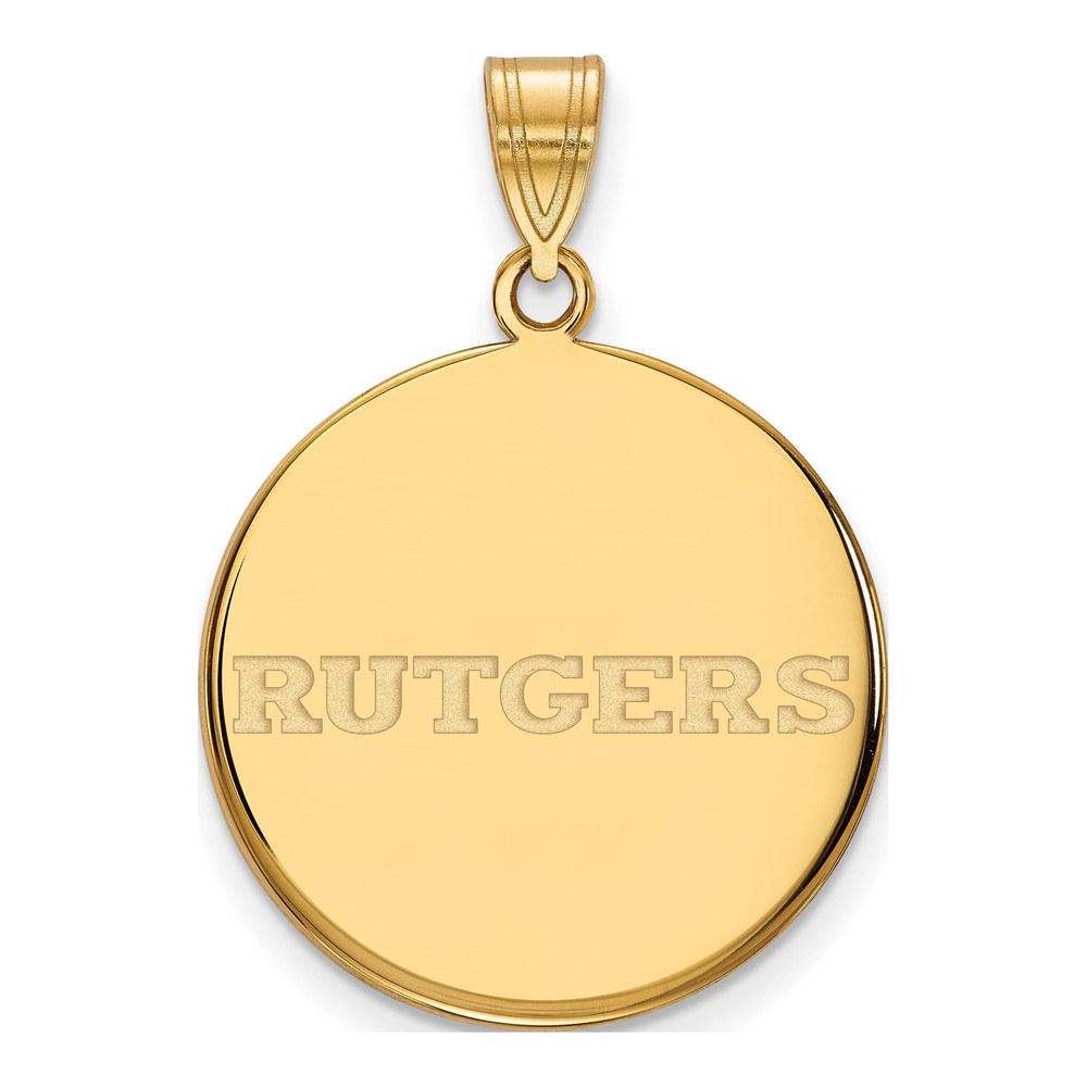 Sterling Silver Gold-Plated Logoart Rutgers University Large Disc Pendant