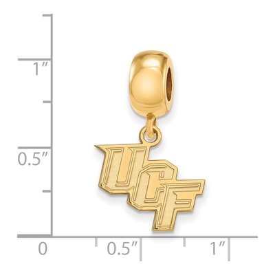 University of Central Florida Gold-Plated Sterling Silver Small UCF Knights Dangle Bead – view 2