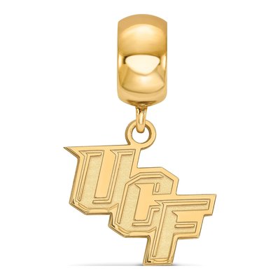 University of Central Florida Gold-Plated Sterling Silver Small UCF Knights Dangle Bead – view 3