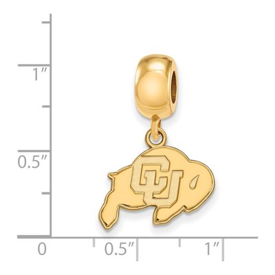 University of Colorado Gold-Plated Sterling Silver Small Buffaloes Dangle Bead – view 2