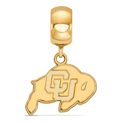 University of Colorado Gold-Plated Sterling Silver Small Buffaloes Dangle Bead – view 3