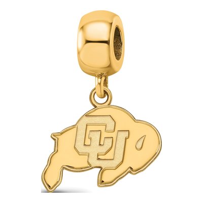 University of Colorado Gold-Plated Sterling Silver Small Buffaloes Dangle Bead