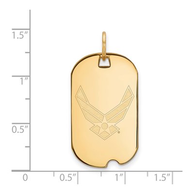 United States Air Force Academy Gold-Plated Sterling Silver U.s Air Small Dog Tag Pendant – view 2