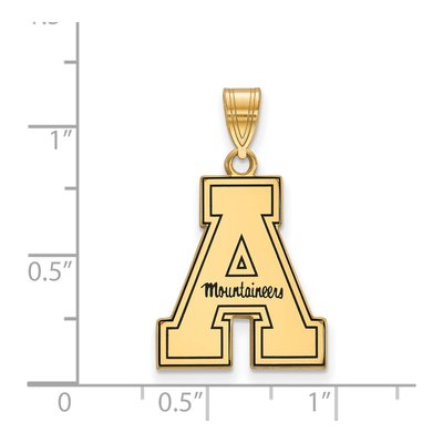 Appalachian State University Gold-Plated Sterling Silver Large Enameled Pendant – view 2