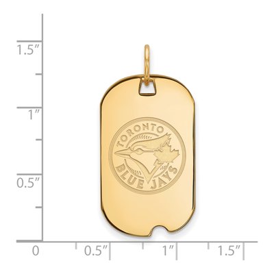 Toronto Blue Jays Gold-Plated Sterling Silver Small Dog Tag Pendant – view 2
