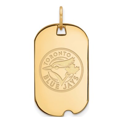 Toronto Blue Jays Gold-Plated Sterling Silver Small Dog Tag Pendant