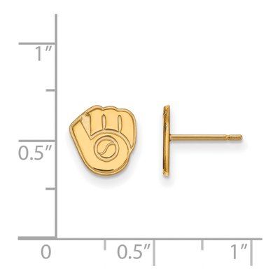 Milwaukee Brewers Gold-Plated Sterling Silver Stud Earrings – view 2