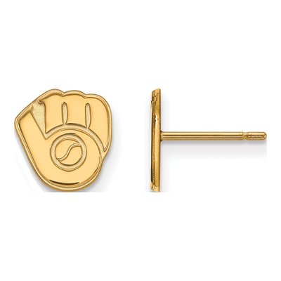 Milwaukee Brewers Gold-Plated Sterling Silver Stud Earrings