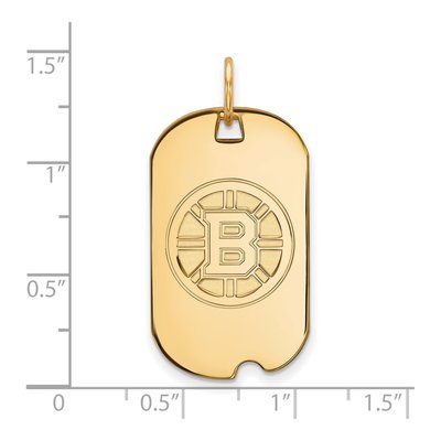 Boston Bruins Gold-Plated Sterling Silver Small Dog Tag Pendant – view 2