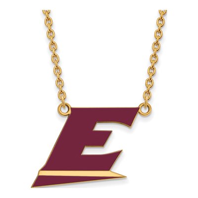 Eastern Kentucky University Gold-Plated Sterling Silver Large Letter E Necklace
