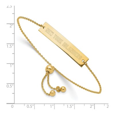 New York Islanders Gold-Plated Sterling Silver NY Bar Bracelet – view 3