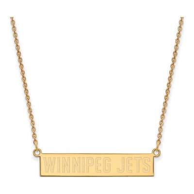 Winnipeg Jets Gold-Plated Sterling Silver Bar Necklace