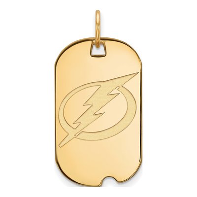 Tampa Bay Lightning Gold-Plated Sterling Silver Small Dog Tag Pendant