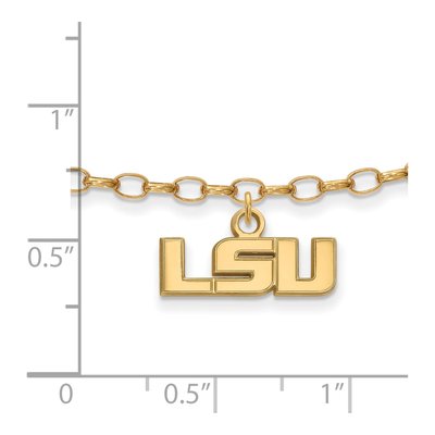 Louisiana State University Gold-Plated Sterling Silver Extra Small LSU Anklet – view 2