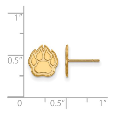 Northern Illinois University Gold-Plated Sterling Silver NIU Huskies Paw Stud Earrings – view 2