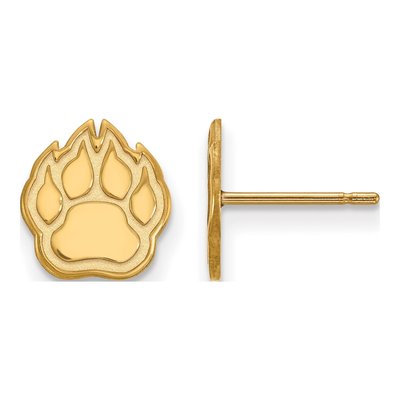 Northern Illinois University Gold-Plated Sterling Silver NIU Huskies Paw Stud Earrings