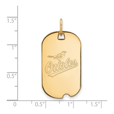 Baltimore Orioles Gold-Plated Sterling Silver Dog Tag Pendant – view 2