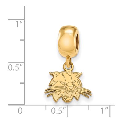 Ohio University Gold-Plated Sterling Silver Extra Small Bobcat Dangle Bead – view 3