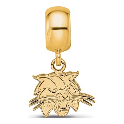 Ohio University Gold-Plated Sterling Silver Extra Small Bobcat Dangle Bead – view 4