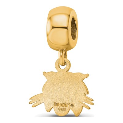 Ohio University Gold-Plated Sterling Silver Extra Small Bobcat Dangle Bead – view 5