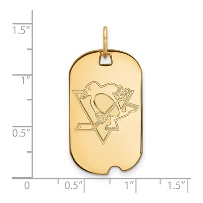 Pittsburgh Penguins Gold-Plated Sterling Silver Small Dog Tag Pendant – view 2