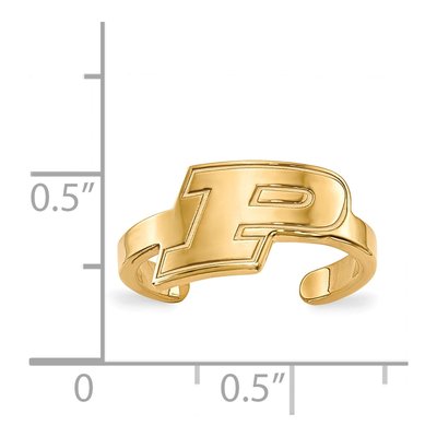 Purdue University Gold-Plated Sterling Silver Toe Letter P Ring – view 5