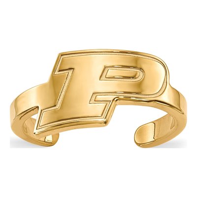 Purdue University Gold-Plated Sterling Silver Toe Letter P Ring