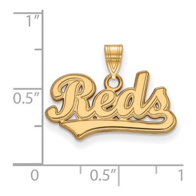 Cincinnati Reds Gold-Plated Sterling Silver Small Script Pendant – view 2