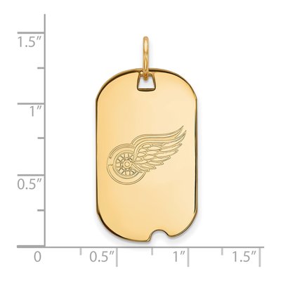Detroit Red Wings Gold-Plated Sterling Silver Small Dog Tag Pendant – view 2