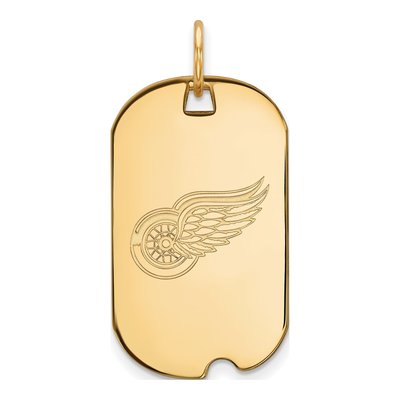 Detroit Red Wings Gold-Plated Sterling Silver Small Dog Tag Pendant