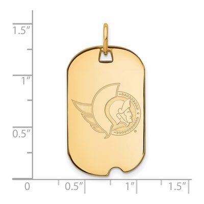 Ottawa Senators Gold-Plated Sterling Silver Dog Tag Pendant – view 2