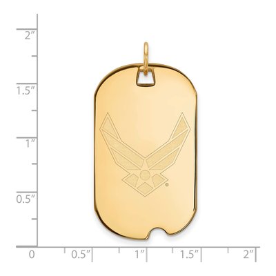 United States Air Force Academy Gold-Plated Sterling Silver U.s Air Large Dog Tag Pendant – view 2
