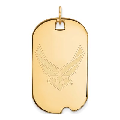 United States Air Force Academy Gold-Plated Sterling Silver U.s Air Large Dog Tag Pendant