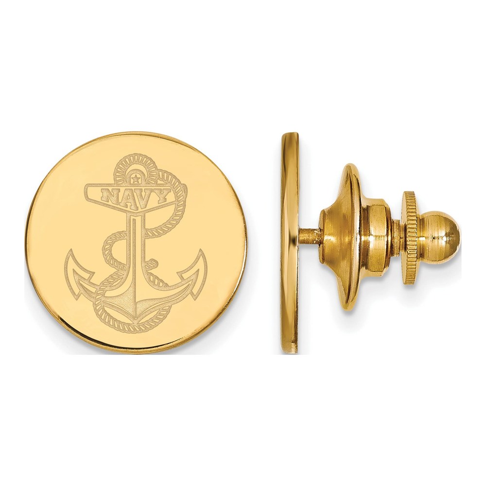 Sterling Silver Gold-Plated Logoart Us Naval Academy Anchor Lapel Pin