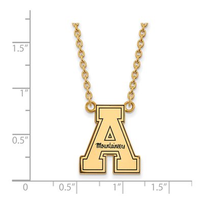 Appalachian State University Gold-Plated Sterling Silver Large Enamel Pendant Necklace – view 2