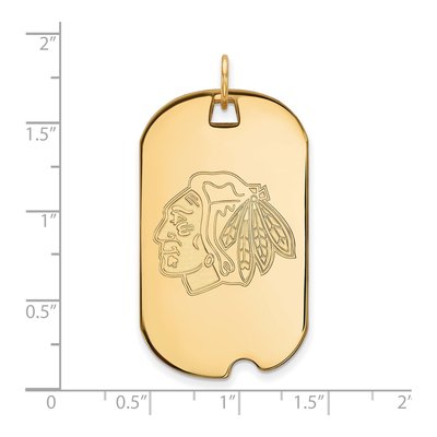 Chicago Blackhawks Gold-Plated Sterling Silver Large Dog Tag Pendant – view 2