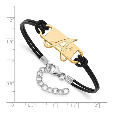 Atlanta Braves Gold-Plated Sterling Silver Leather Bracelet – view 2
